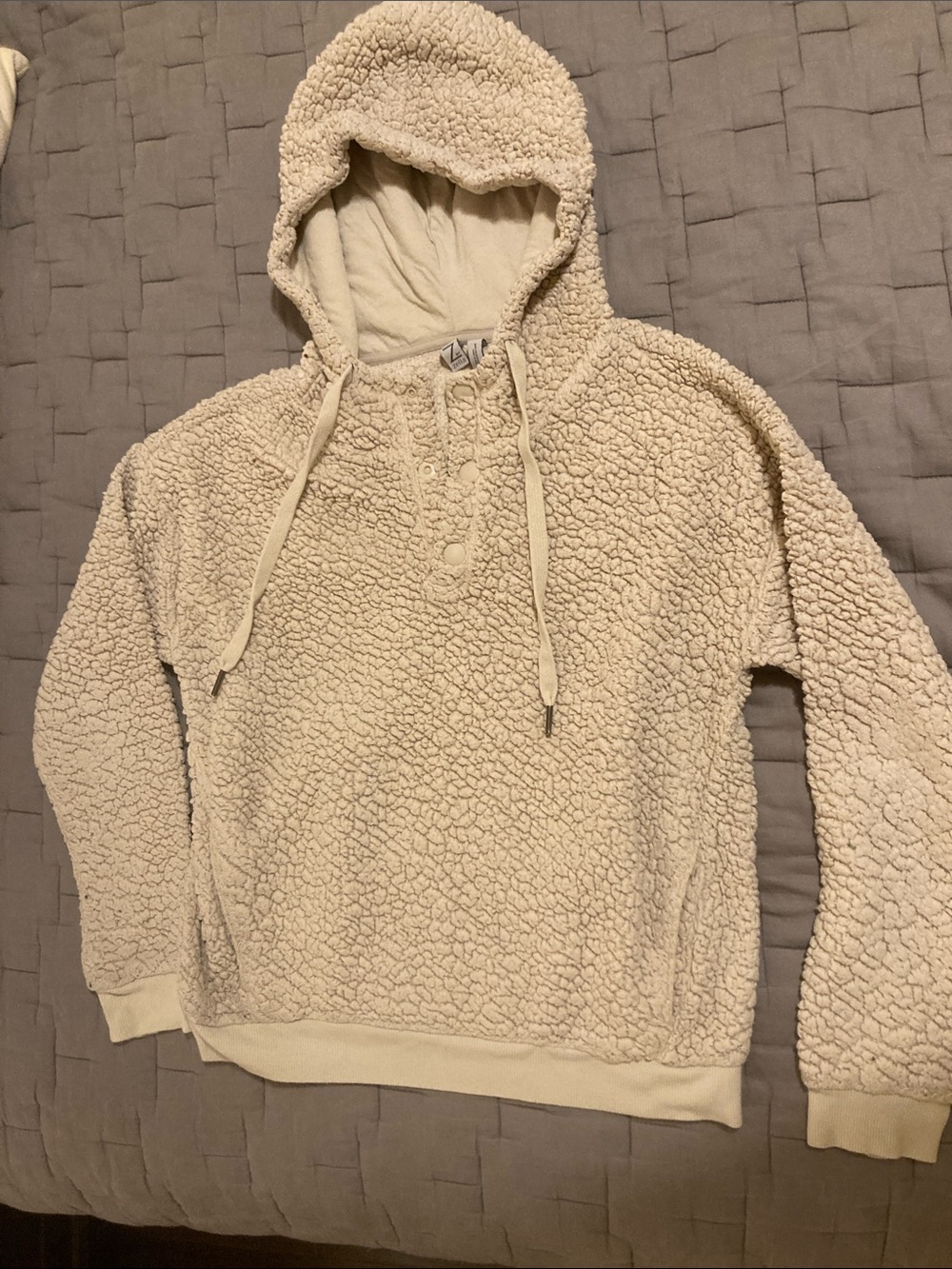 Zella Cozy Cream Sherpa Pullover Hoodie